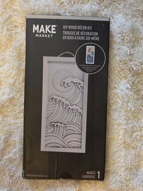 NIB - Makers Market White Wave Wood Décor Kit - Great Crafters Gift!
